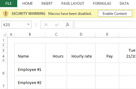 Roster Format Sample