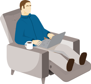 Manager working on his employee schedule from home
